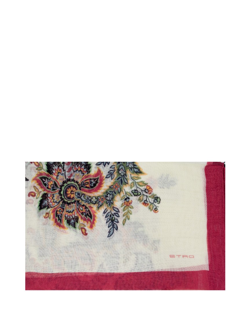Etro Delicate Floral Motif Scarf In Neutrals
