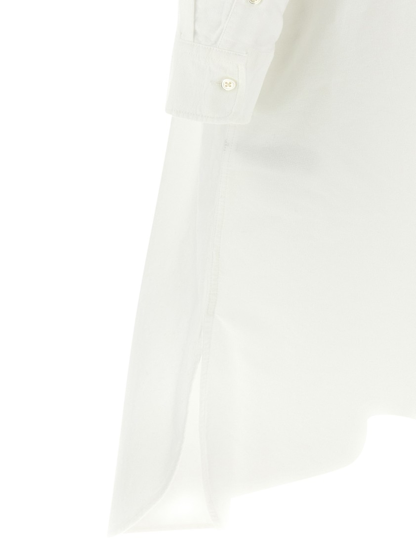 Polo Ralph Lauren Linen Shirt Dress With Long Sleeves And Waist Tie In White