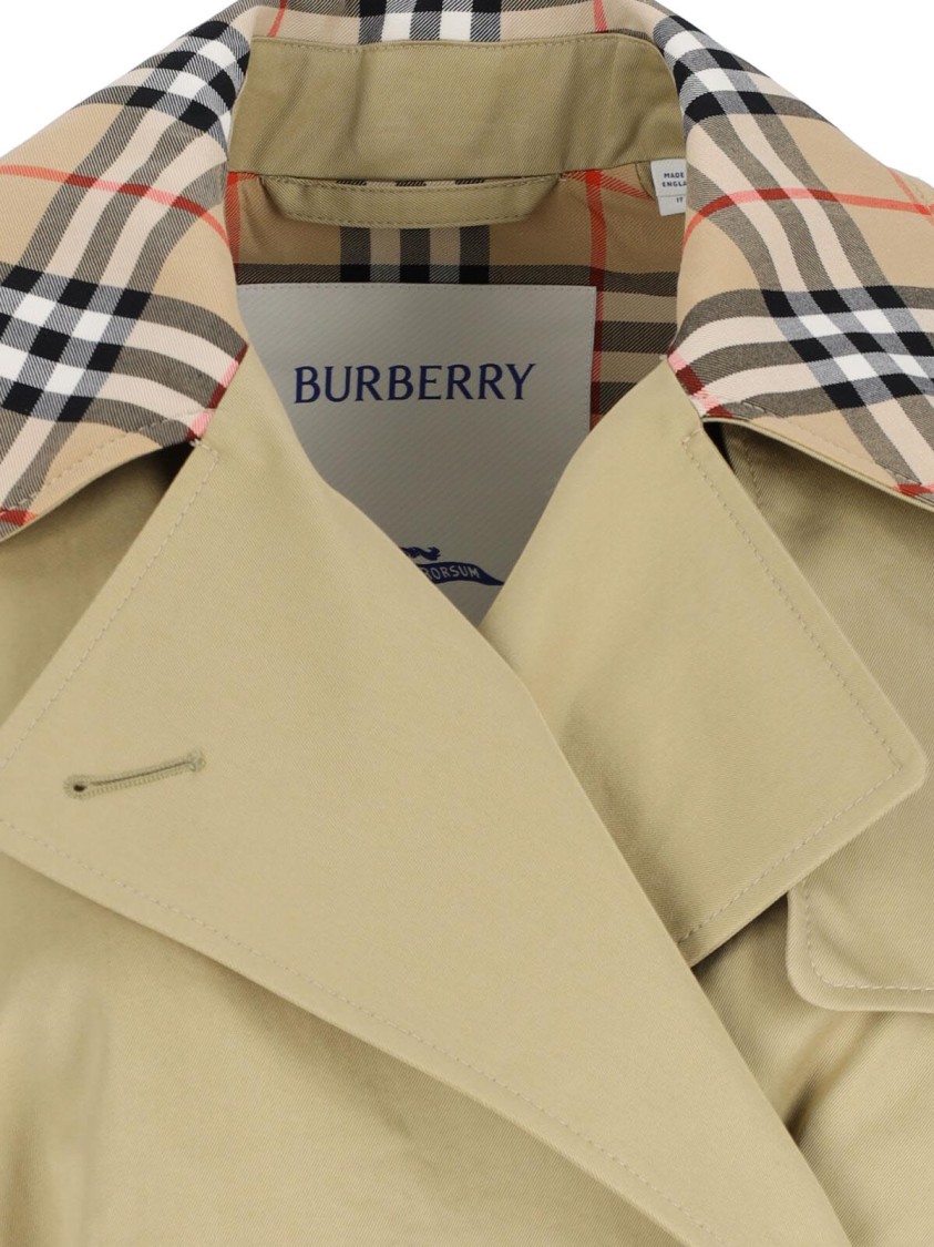 Shop Burberry Double-breasted Trench – Beige