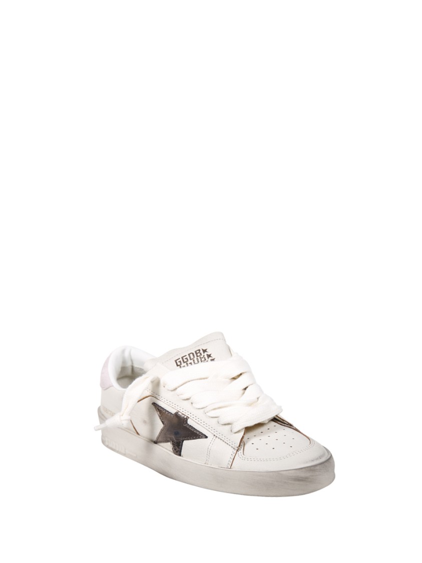 Golden Goose Stardan Laminated Star Suede Heel Sneaker In Red