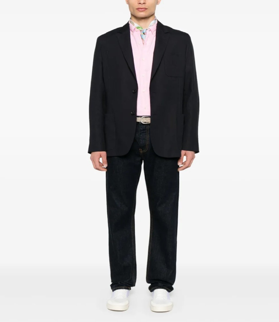 Polo Ralph Lauren Lightweight Linen Long Sleeve Shirt In Pink