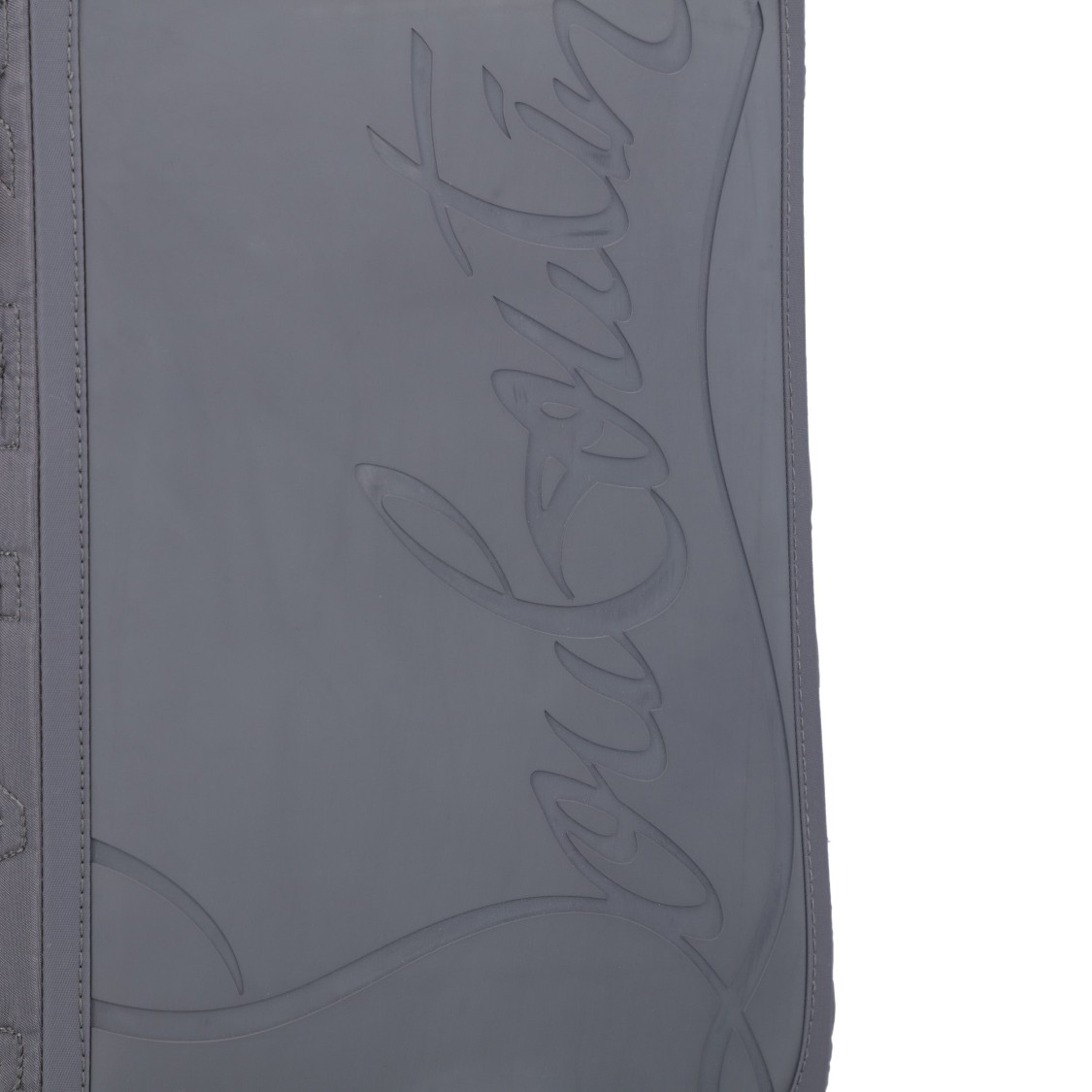 Christian Louboutin Loubideal Small Rubber Backpack With Signature Detail In Gray