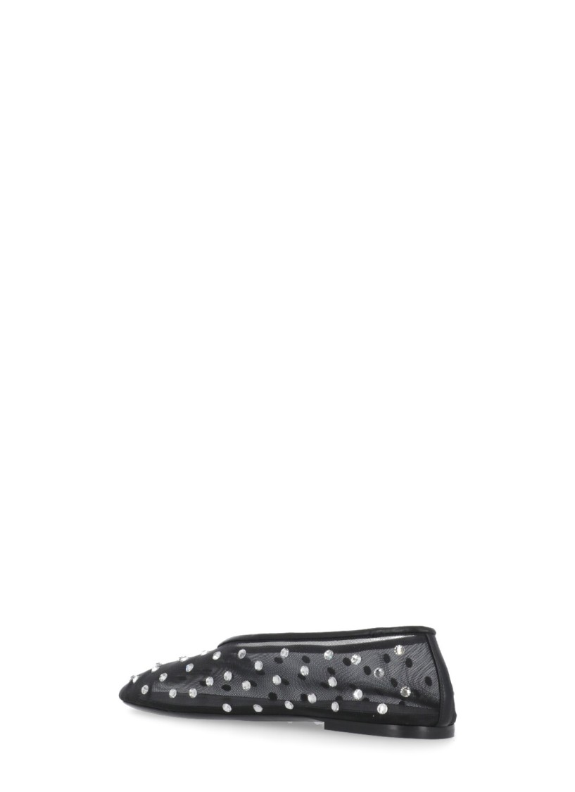 Shop Khaite Black Marcy Flats Ballet Shoes
