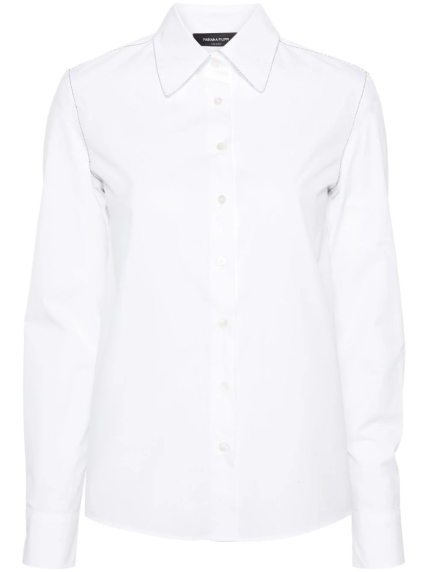 Fabiana Filippi Button-down Shirt With Structured Collar In White