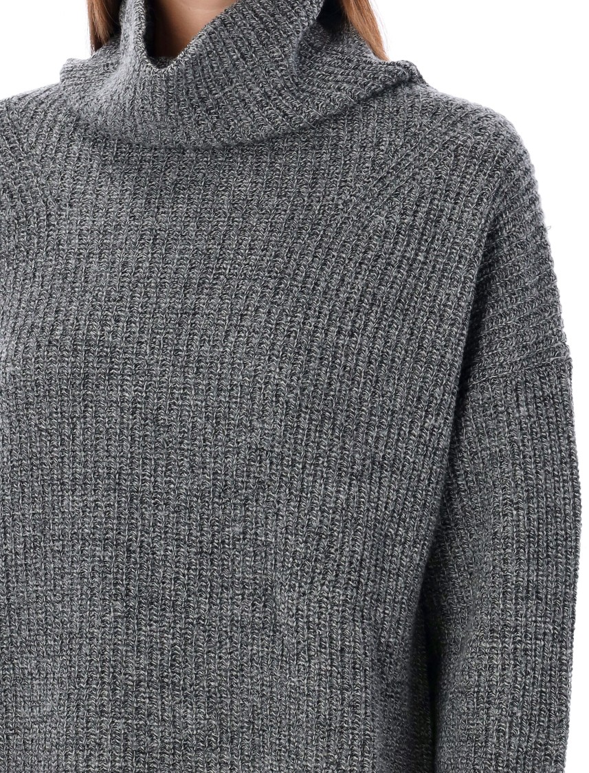 Rhea Heavy Turtle Neck Sweater In Grey
