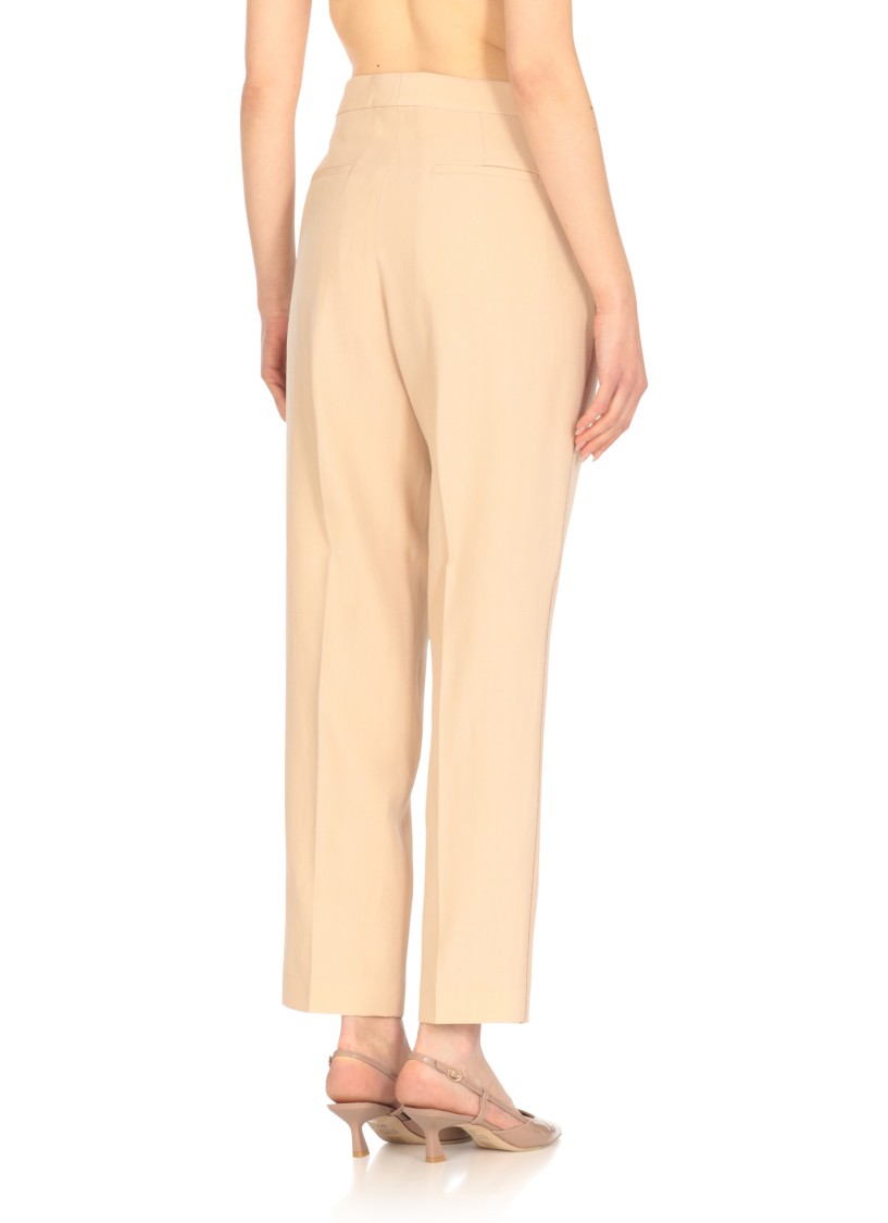 Fabiana Filippi Beige Viscose And Linen Pants In Neutral