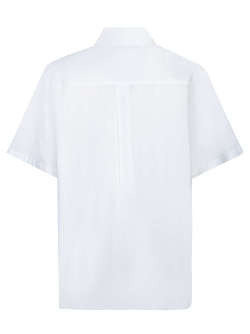 Shop Incotex Textured White Shirt With Fringe Detailed Pocket