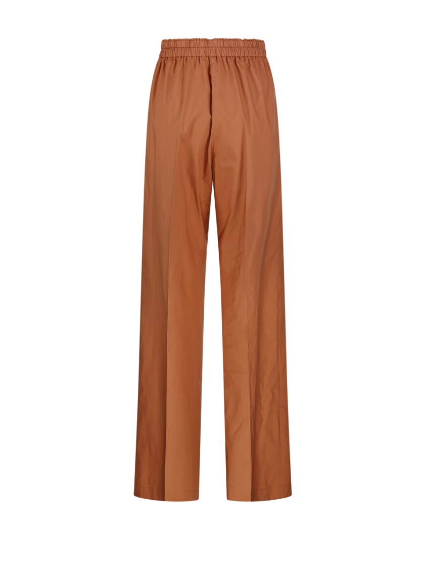 Shop Forte Forte Elasticated Straight Pant In Brown