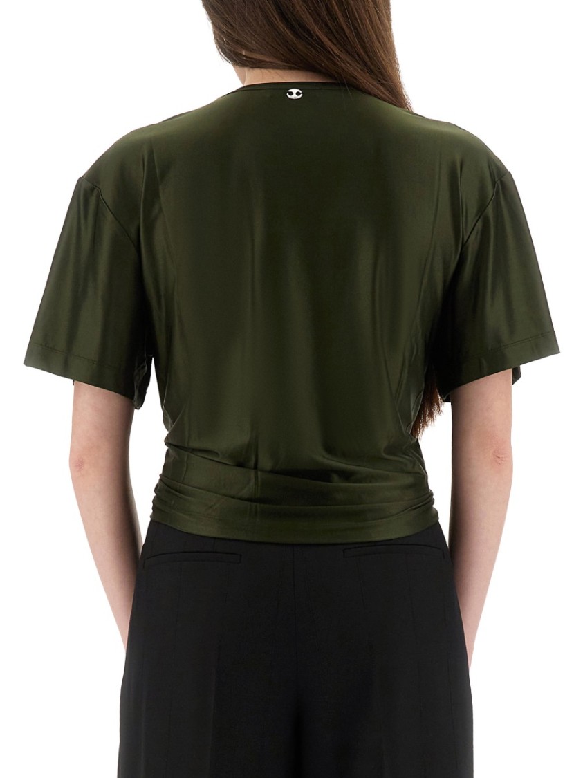 Rabanne Cropped T-shirt In Green