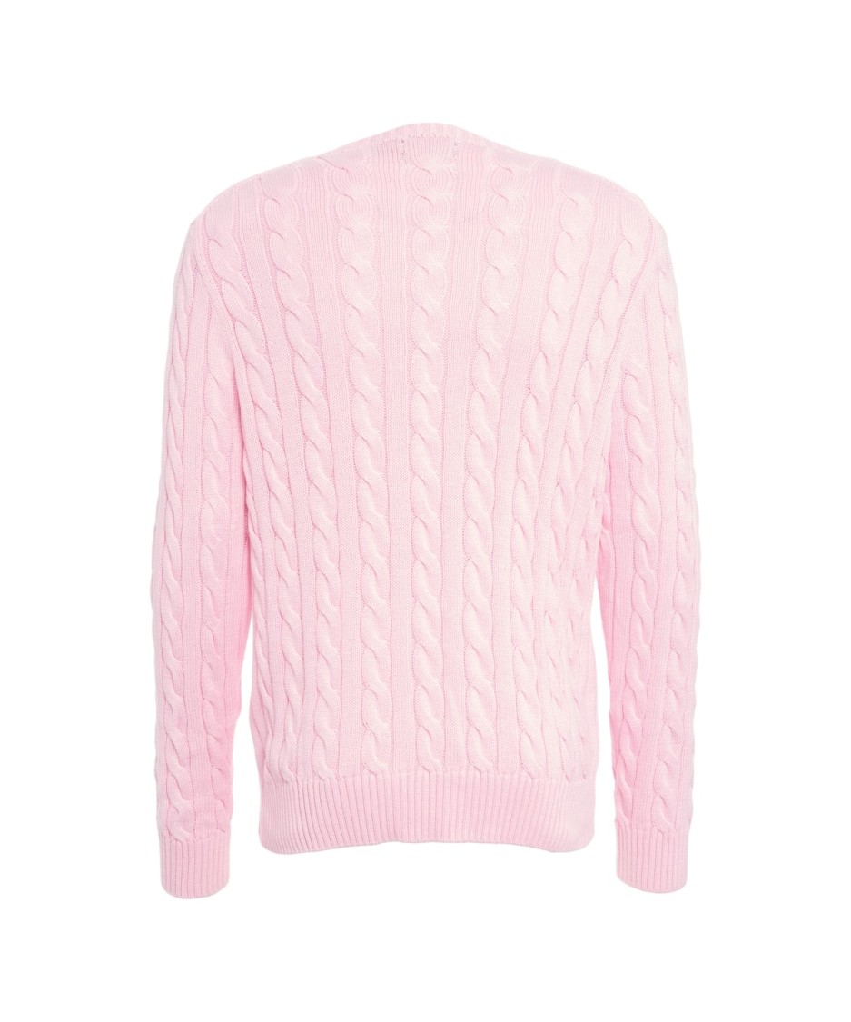 Shop Polo Ralph Lauren Textured Cable Knit Sweater With Logo Embroidery