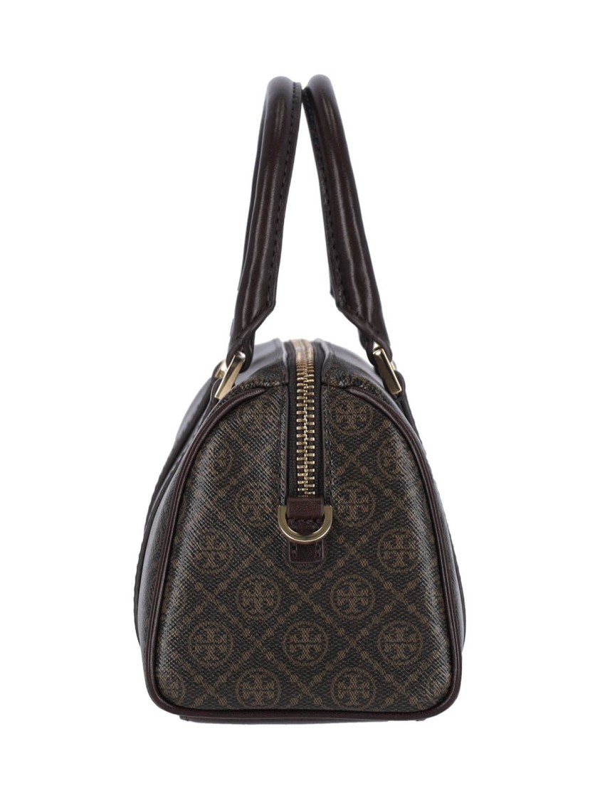 Tory Burch T Monogram Coated Canvas Mini Barrel Bag French Press