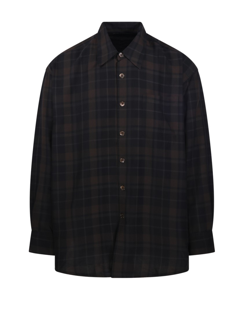 Our Legacy Borrowed Plaid Button-up Shirt In Black