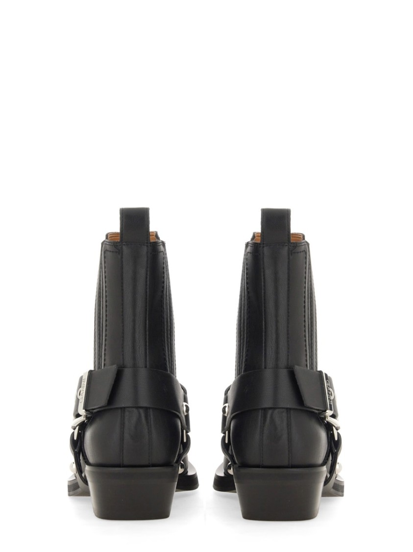Ganni Woman Ankle Boots Black Size 8 Textile Fibers In Black