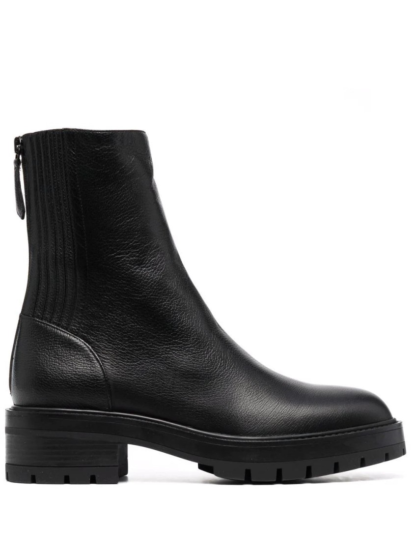 Aquazzura Saint Honore Combat Bootie In Black
