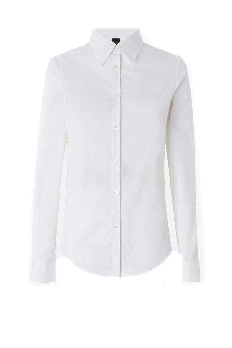 PINKO PINKO CLASSIC WHITE BUTTON-DOWN TAILORED SHIRT