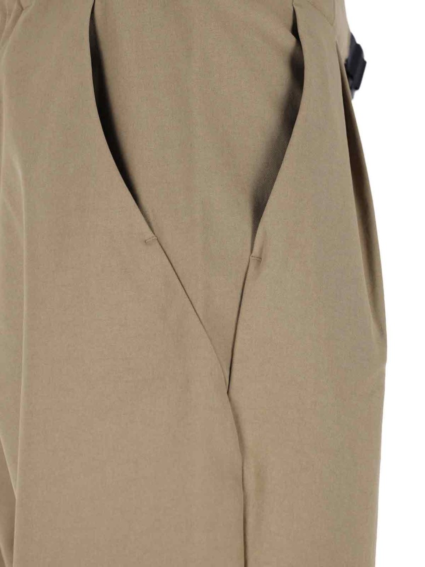GOLDWIN GOLDWIN HIGH-WAISTED BEIGE TROUSERS WITH ADJUSTABLE WAISTBAND