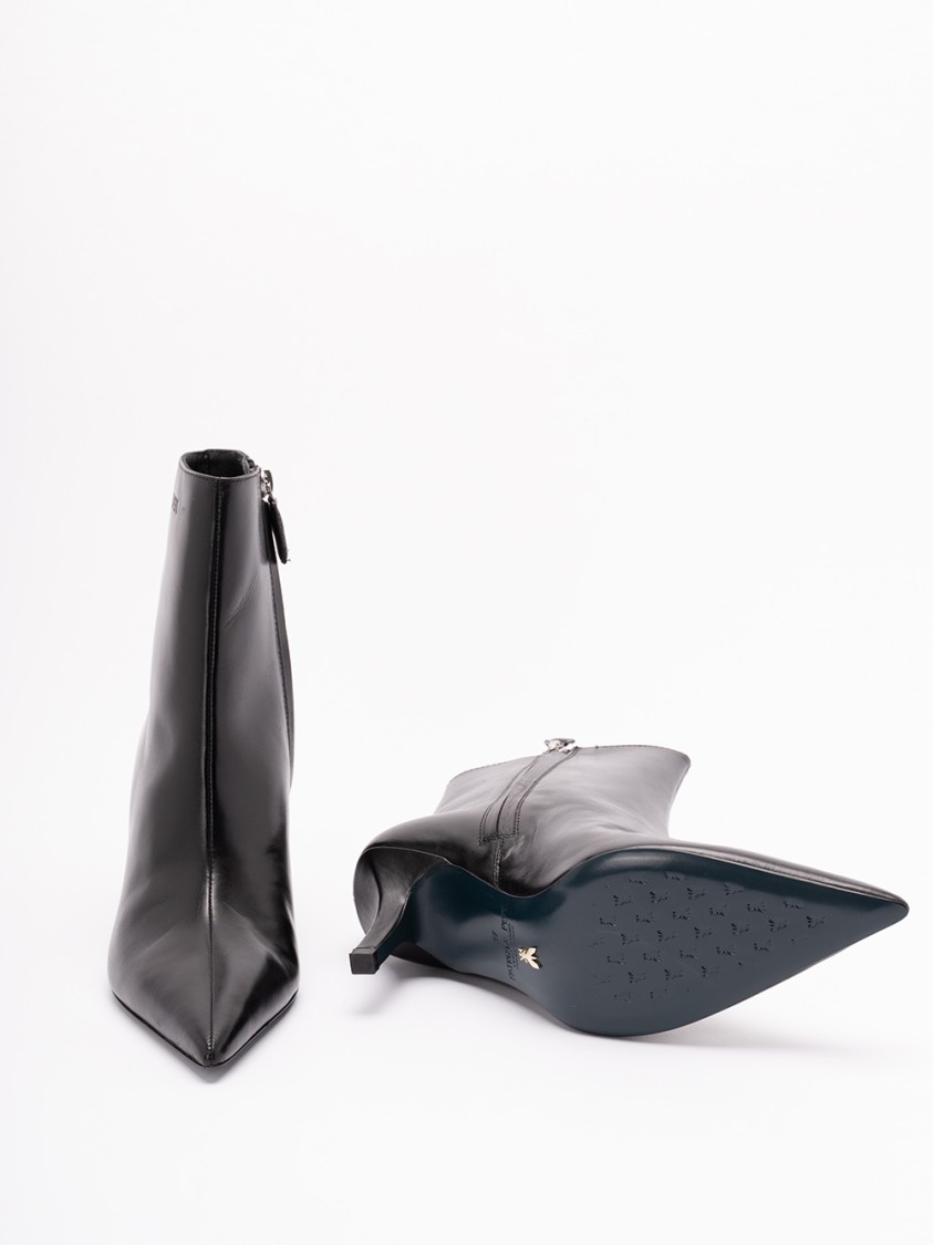 Patrizia Pepe 75mm Leather Ankle Boots In Black