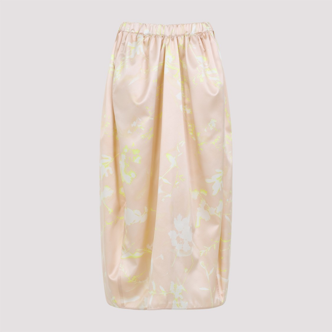 Shop Fabiana Filippi Pink Silk Midi Skirt In Neutrals