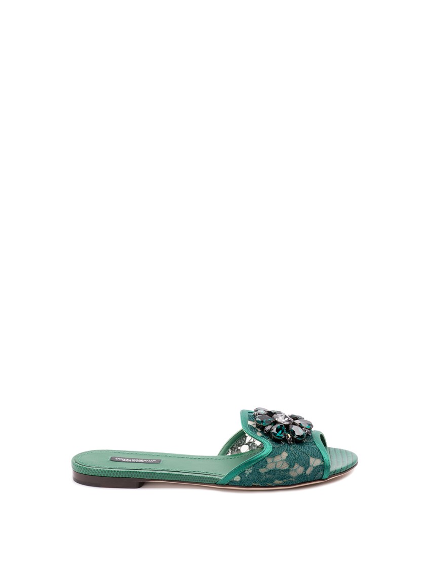 Dolce & Gabbana `rainbow` Slides With Brooch Detailing
