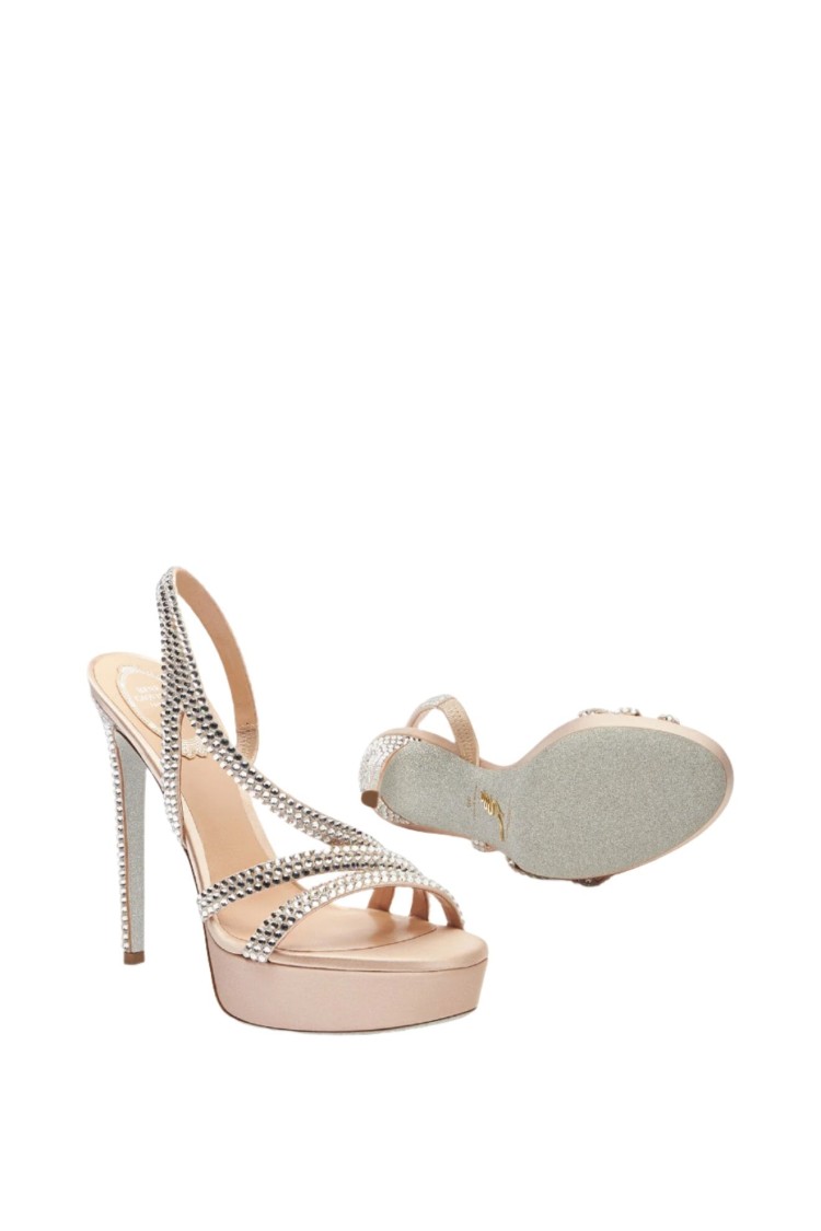 Shop René Caovilla Lisa Nude Platform Sandal With