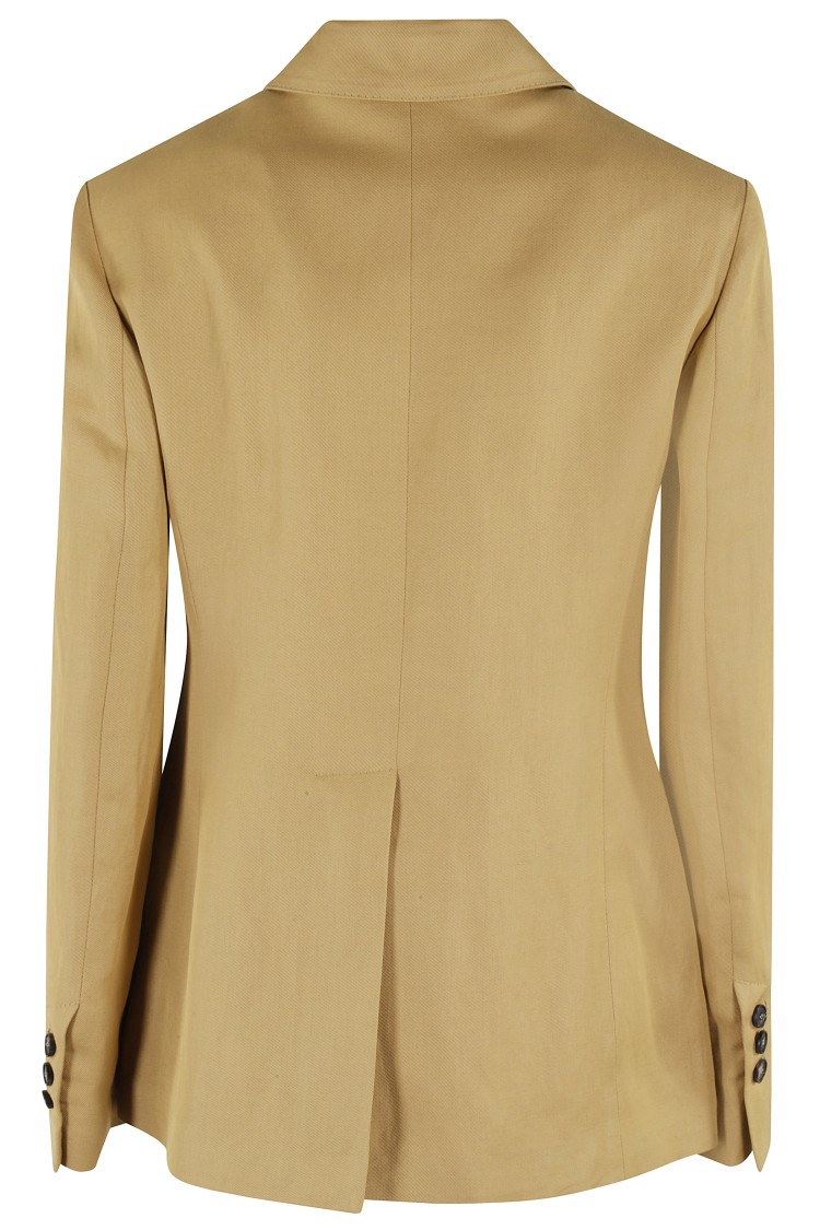 Shop Tela Single-breasted Blazer With Side Button Closure In Miele In Brown