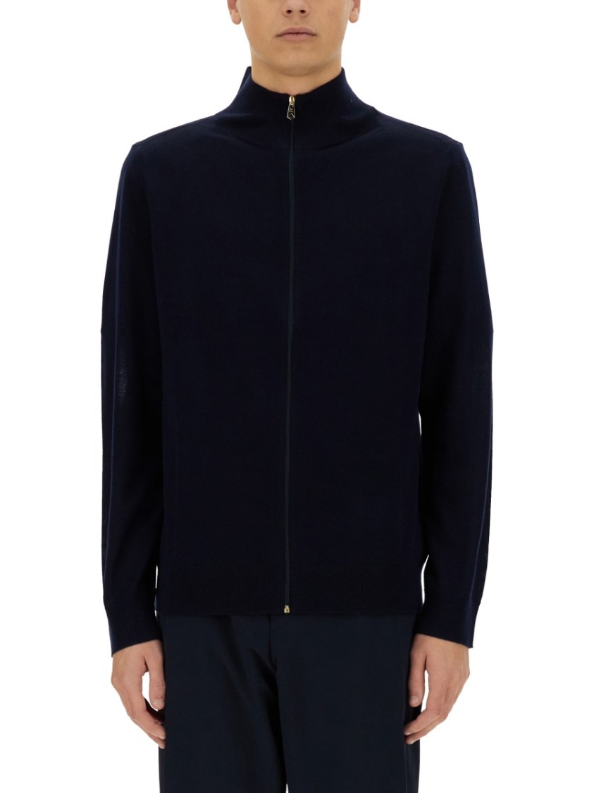 Shop Paul Smith Zippered Cardigan In Blue