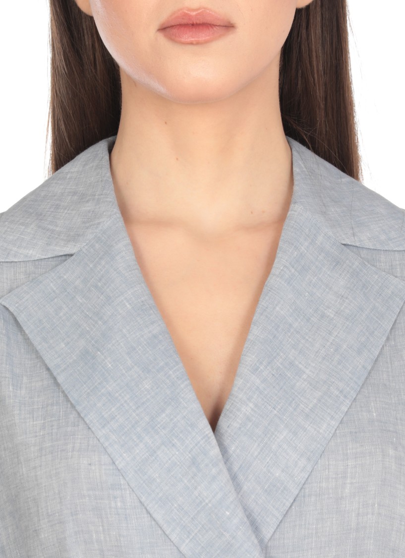 Shop Peserico Light Blue Linen Dress