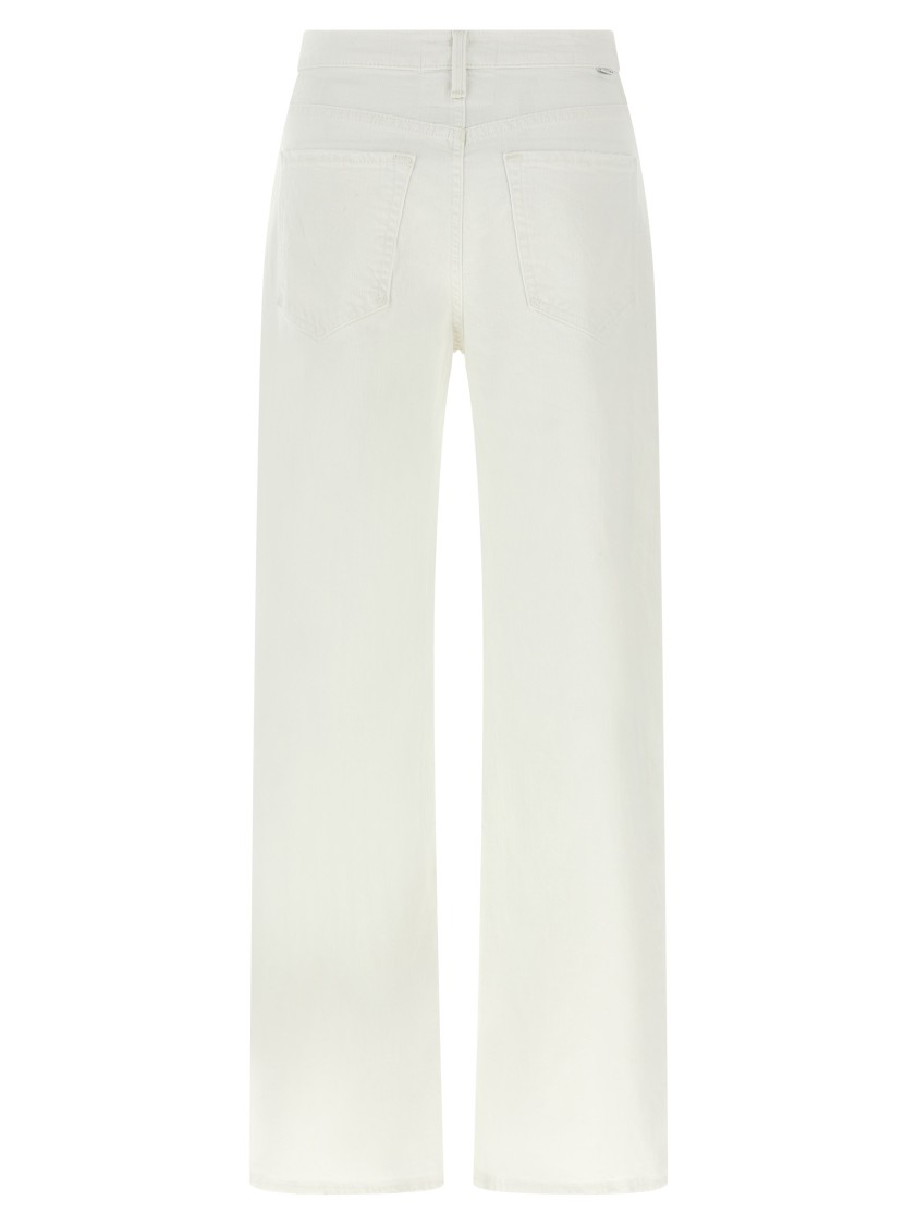 Mother 'the Dodger Sneak' White Five Pocket Jeans In White