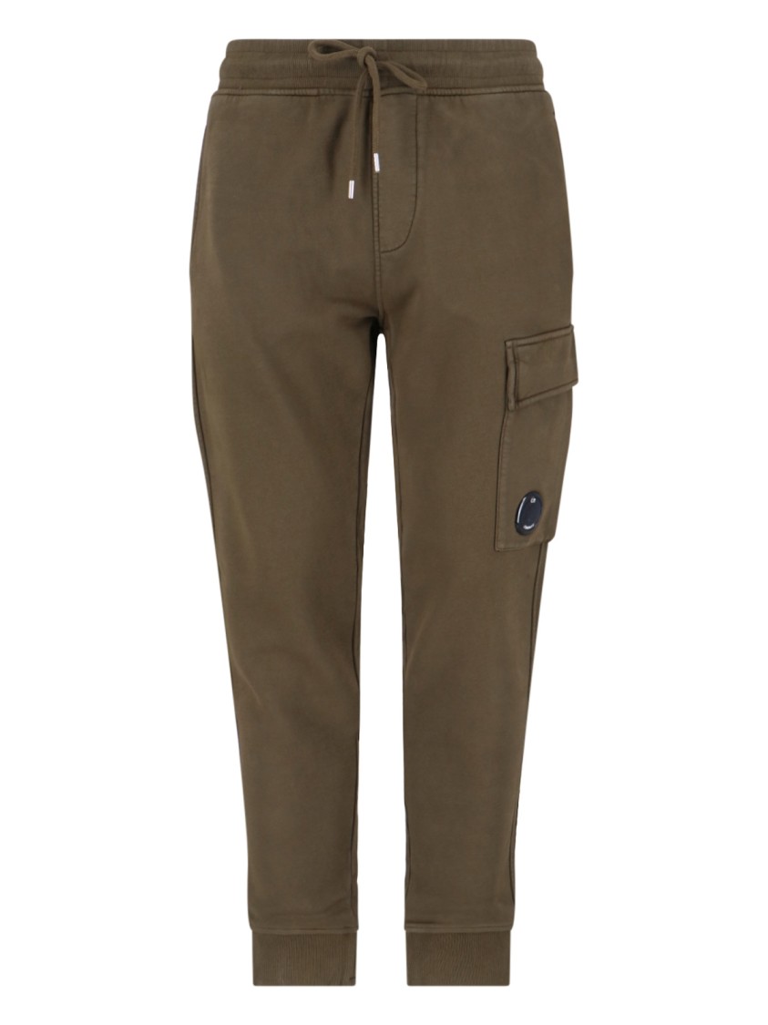 C.p. Company Cargo Pocket Drawstring Waist Ribbed Cuffs Trousers In Green