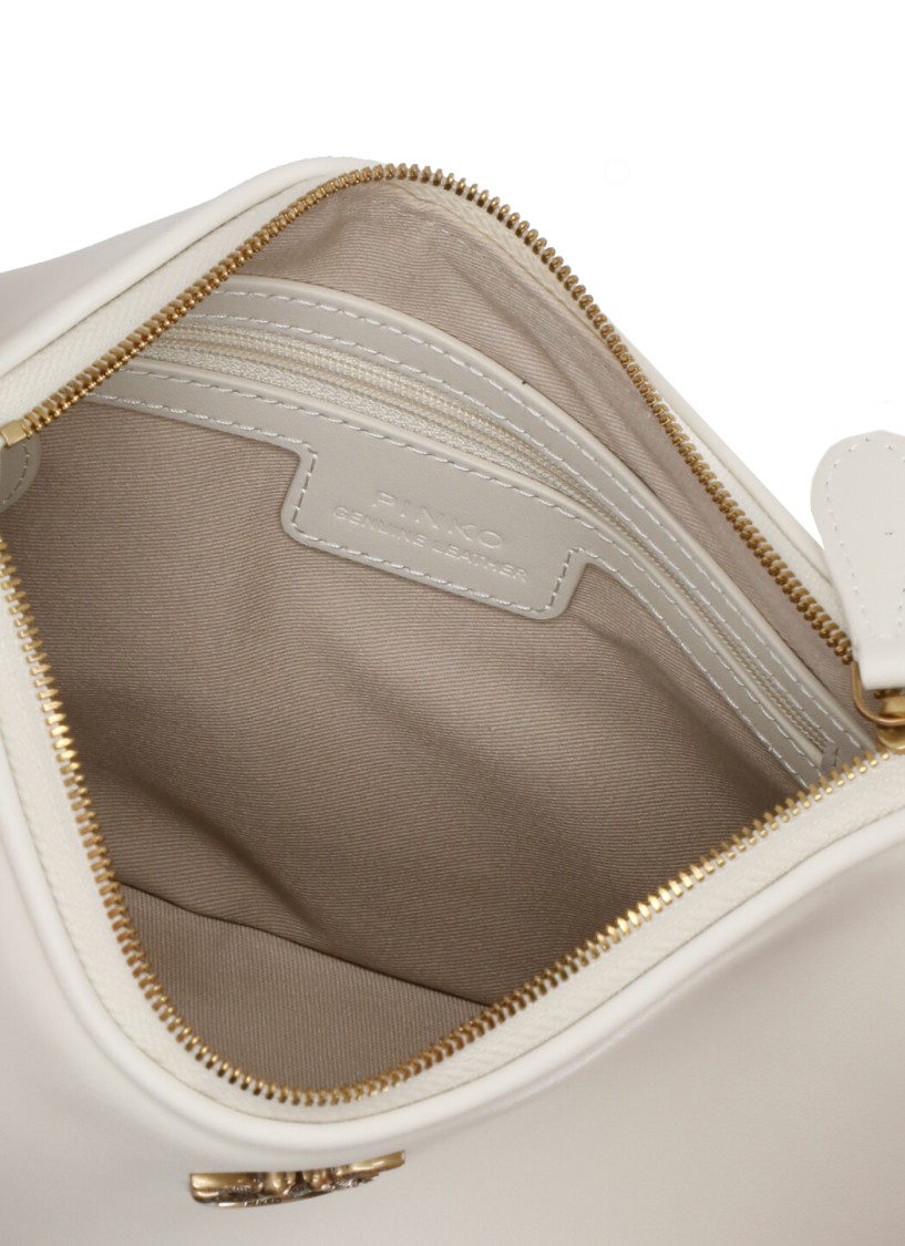 PINKO PINKO WHITE MINI LOVE HALF MOON BAG
