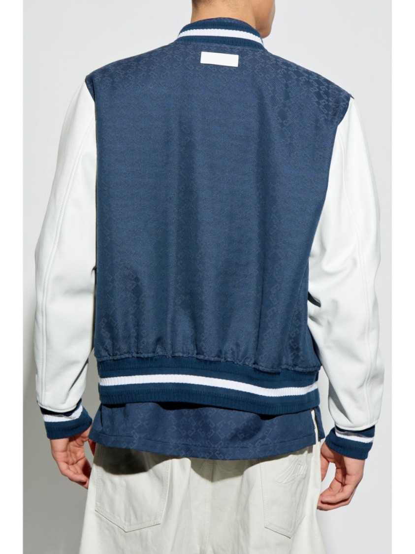 Shop Givenchy Textured Blue Parka
