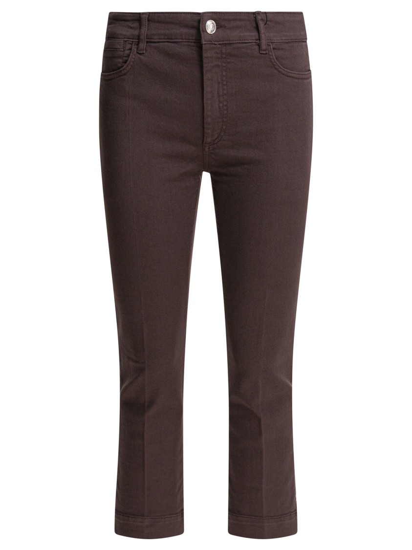 Max Mara Cropped Brown Jeans With Slim Fit In Brown