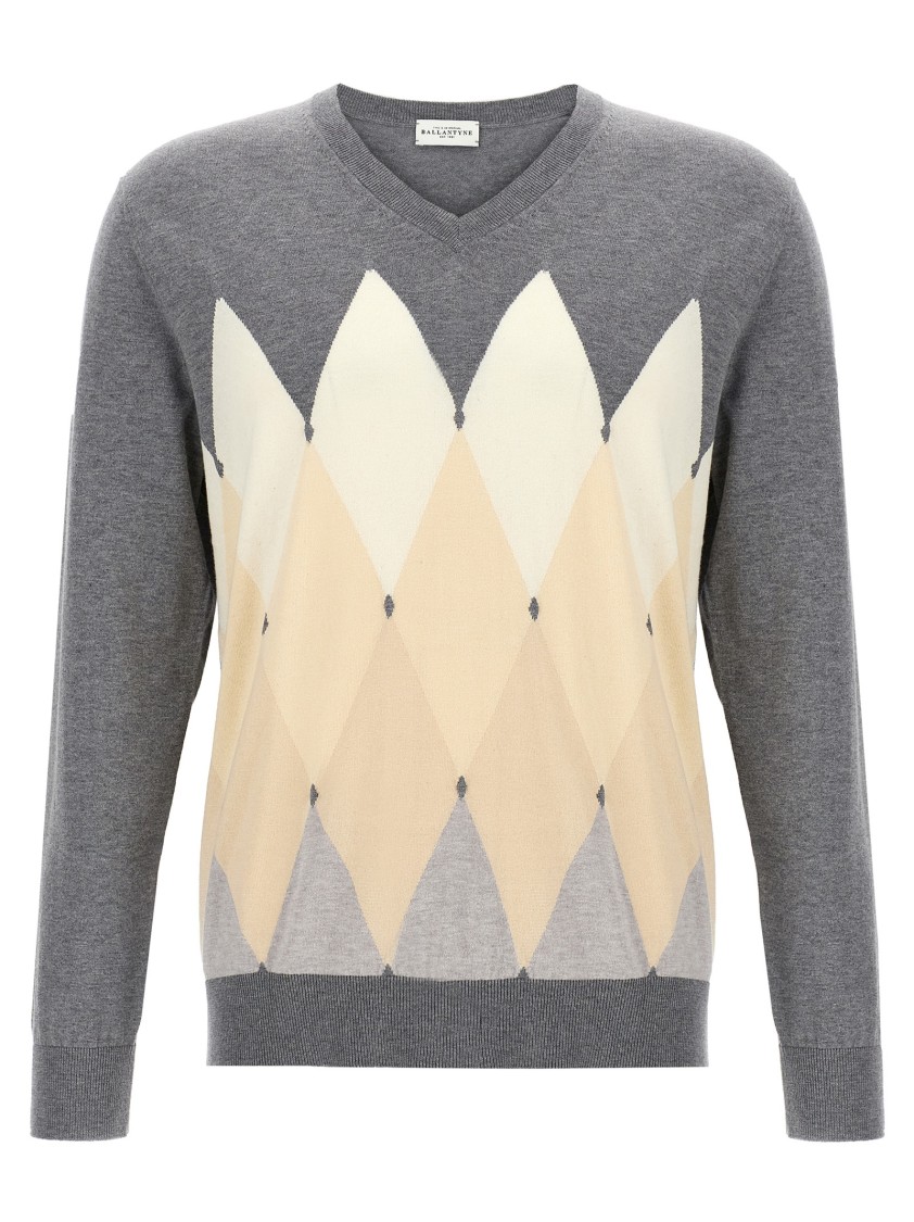 Ballantyne Argyle Sweaters And Cardigans In Gray