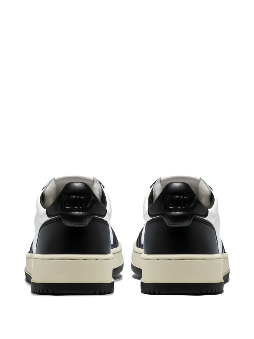 Autry Low-top Sneakers With Textured And Smooth Leather Design In White