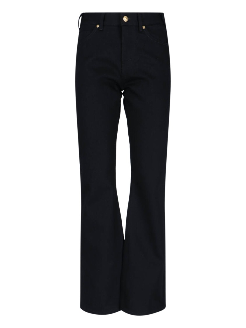 Celine Straight Leg Trousers Belt Loops In Black