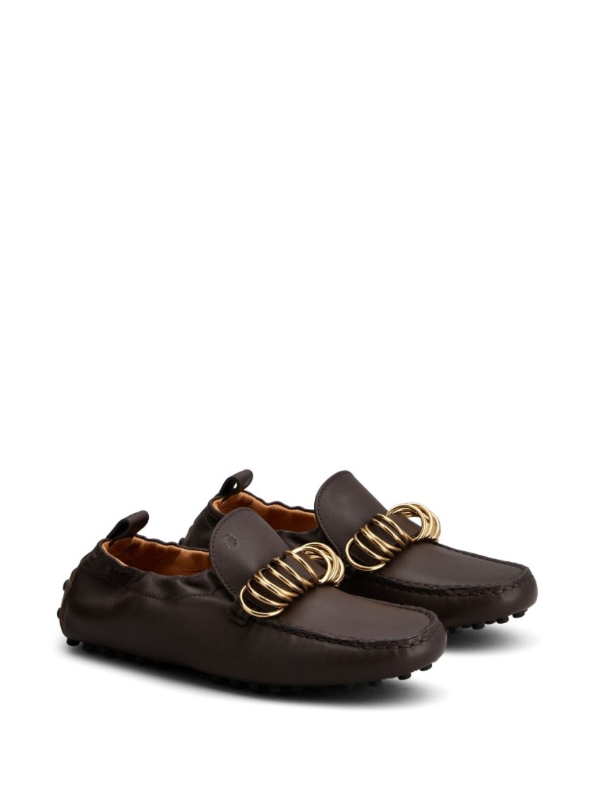 Tod's Gommino 22l Embellished Leather Loafers In Brown