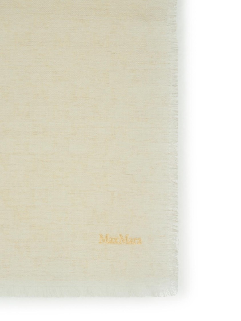 Max Mara Magico Virgin Wool Scarf Tela In Neutral