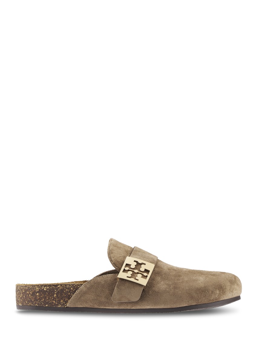 Tory Burch Mule Sandals With Buckle Detail In Brown