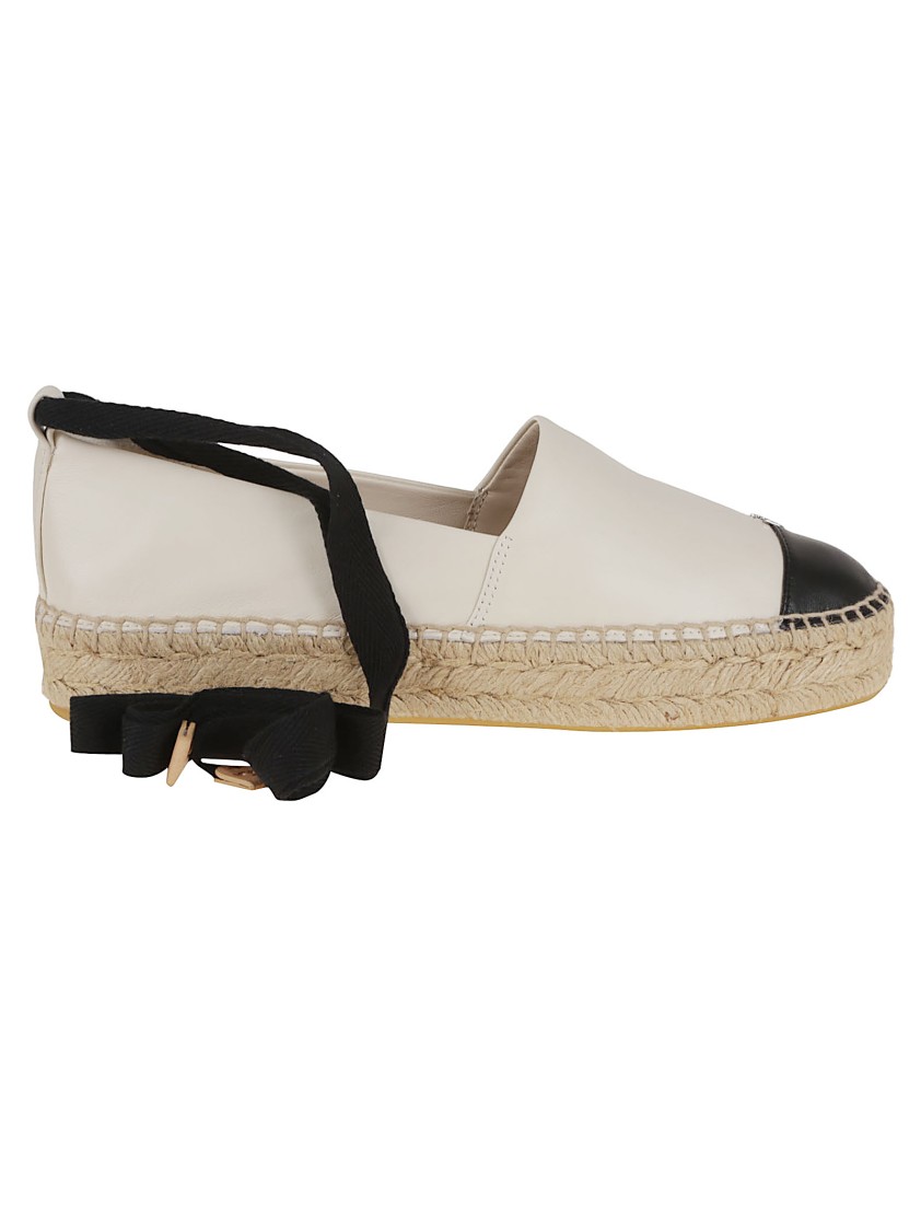 Tory Burch Premium Leather Espadrilles With Jute-wrapped Sole