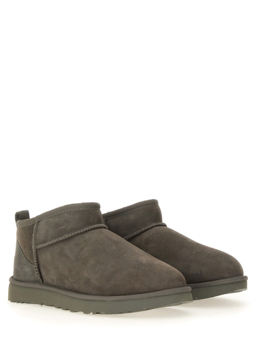 Ugg Classic Ultra Mini Ankle Boots In Gray