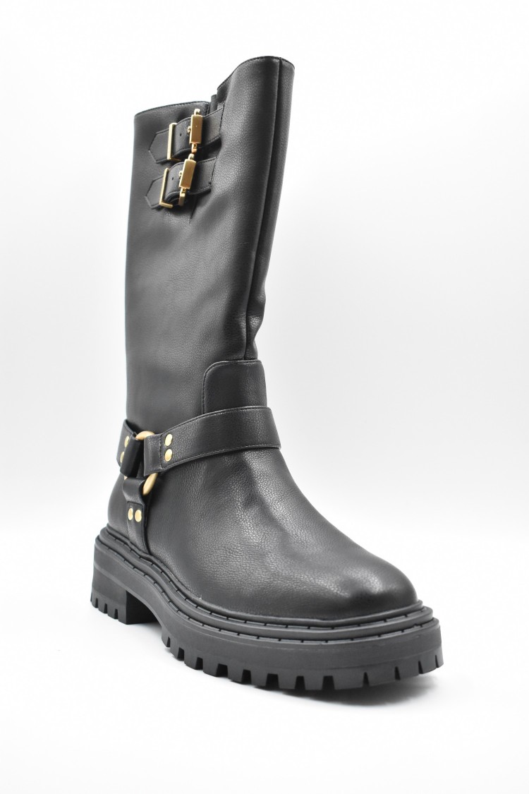 Shop Twinset Twin-set Sleek Black Boots With Laced Front Detail