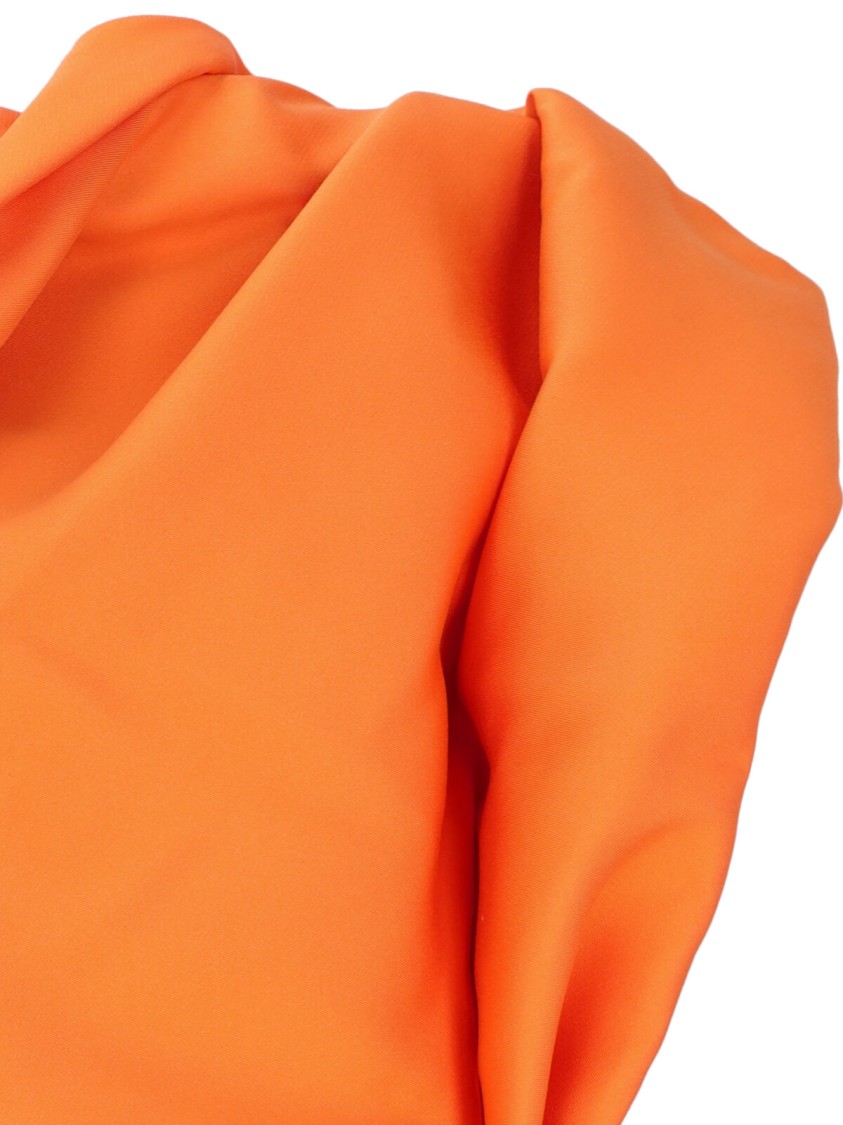 Dries Van Noten Draped Top In Orange Fabric Draped Design
