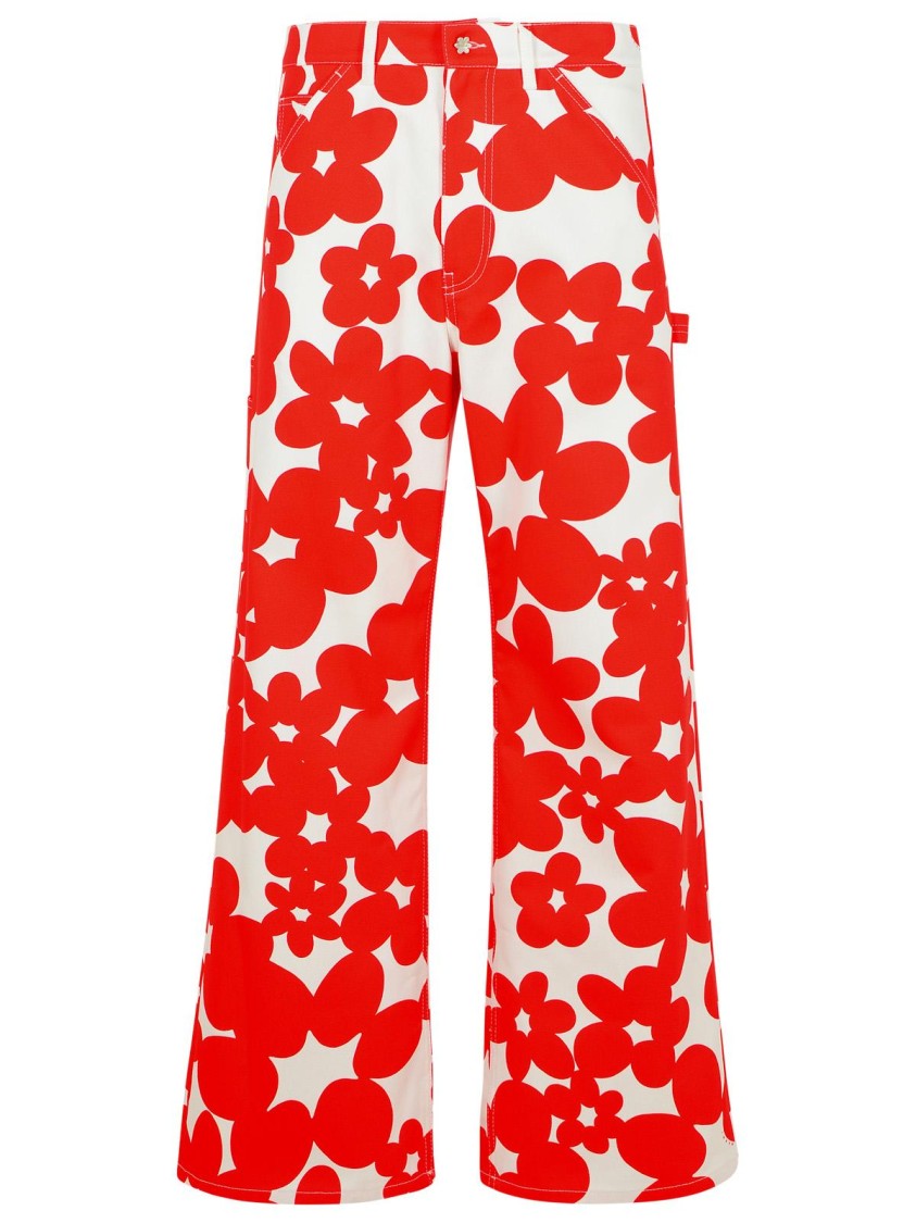 Marni Cotton Pants In Red