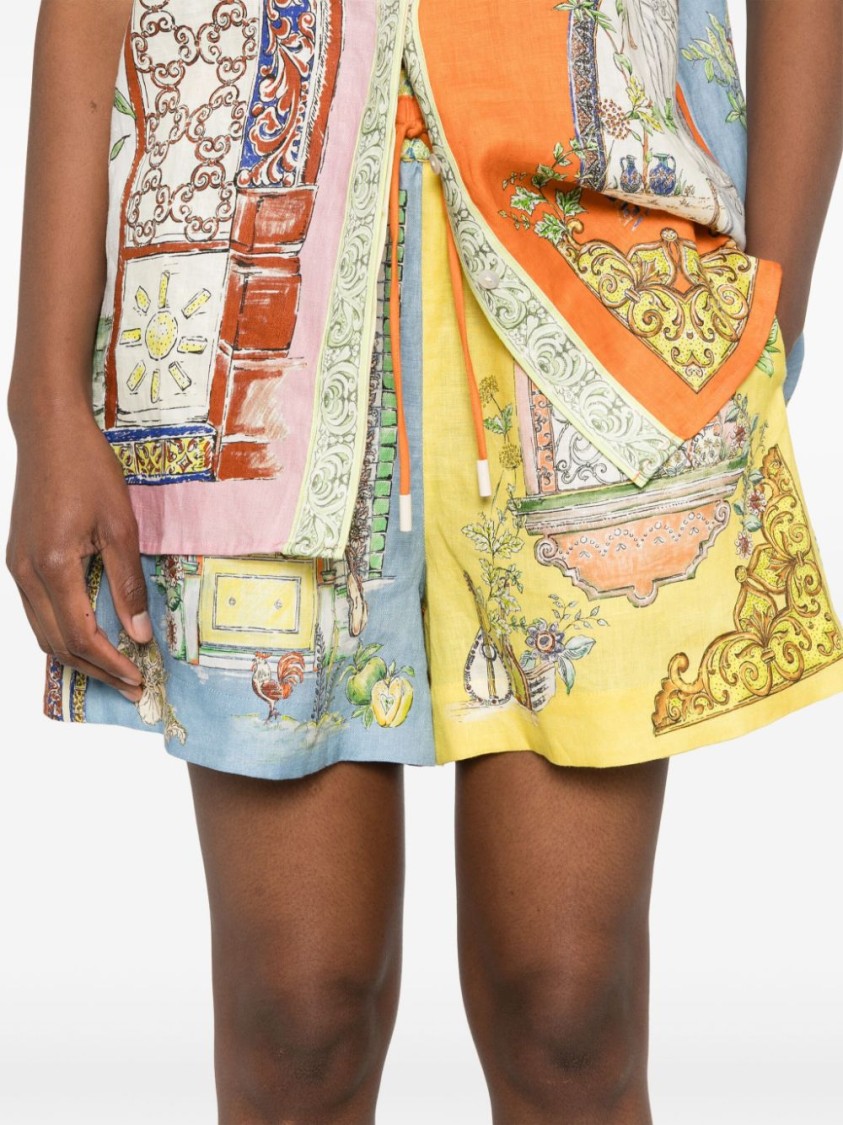 Alemais Multicoloured Colour-blocked Monte Shorts In Multicolor