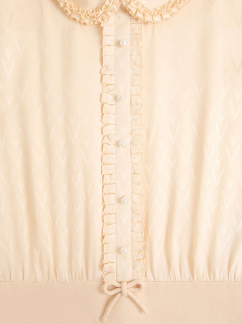 Valentino Women's Crepe Couture Short Dress In Neutral