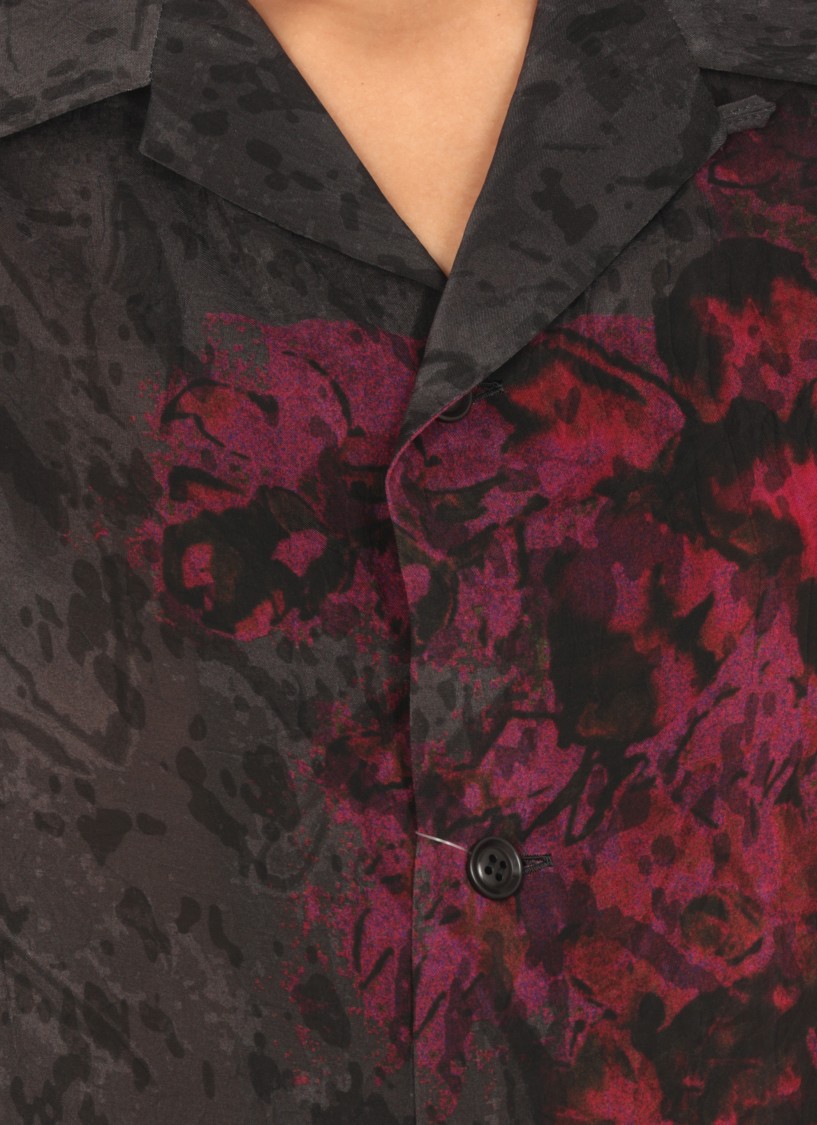 Y's Black Shirt With Pattern