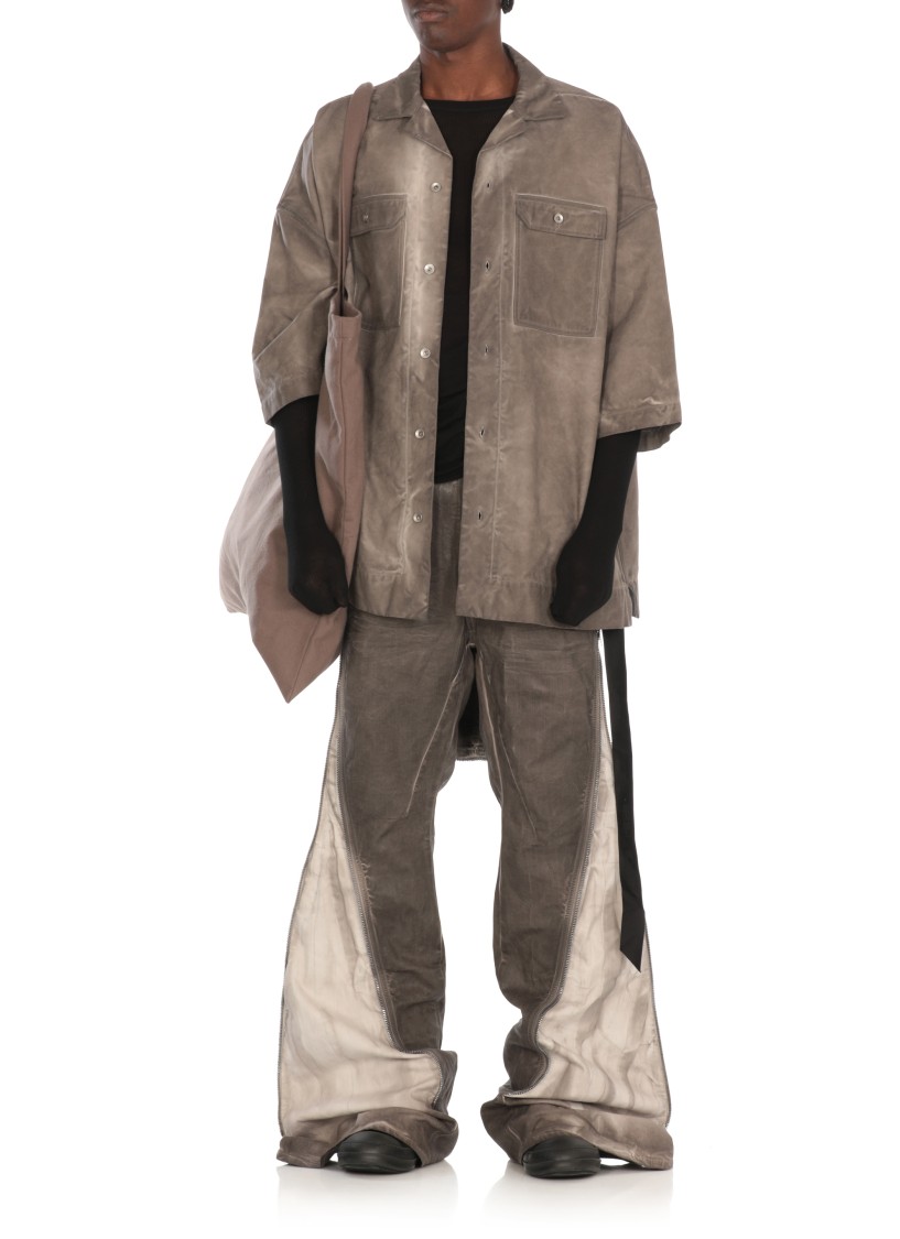 Shop Rick Owens Drkshdw Drkshdw By Rick Owens Grey Tommy Cotton Shirt