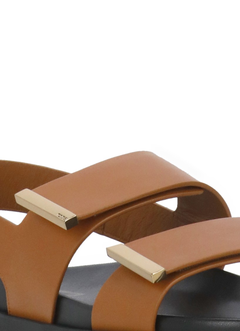 Shop Tod's Brown Leather Sandals