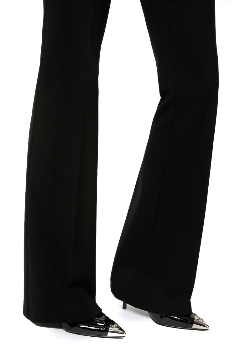Pinko Wide-leg Black Trousers With Tailored Finish In Black
