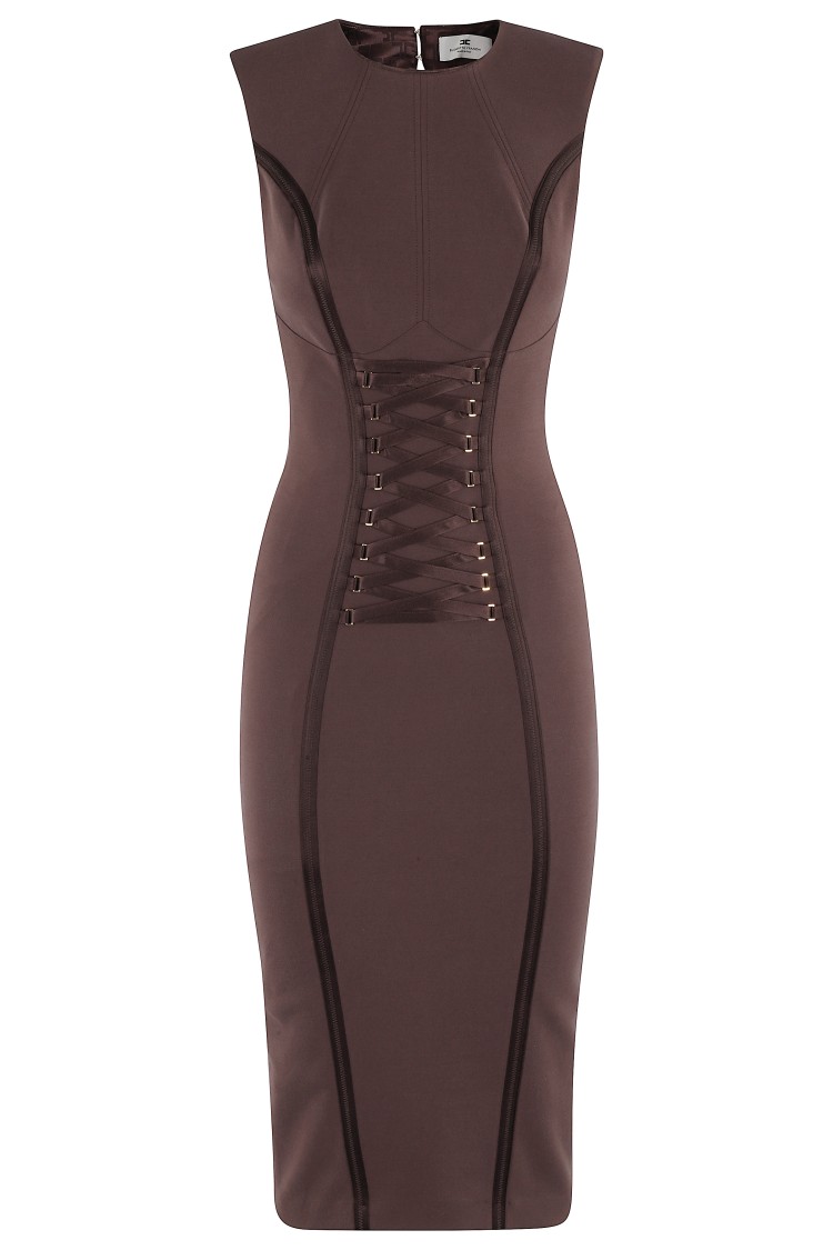 Elisabetta Franchi Cut-out Midi Dress With Corset Effect